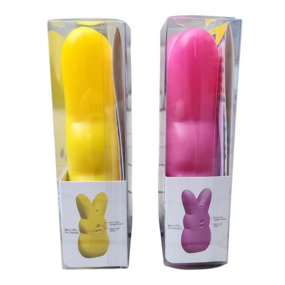 Peeps Easter Light Up Bluetooth Speakers Bundle Yellow & Pink New Sealed Cute - Picture 5 of 6
